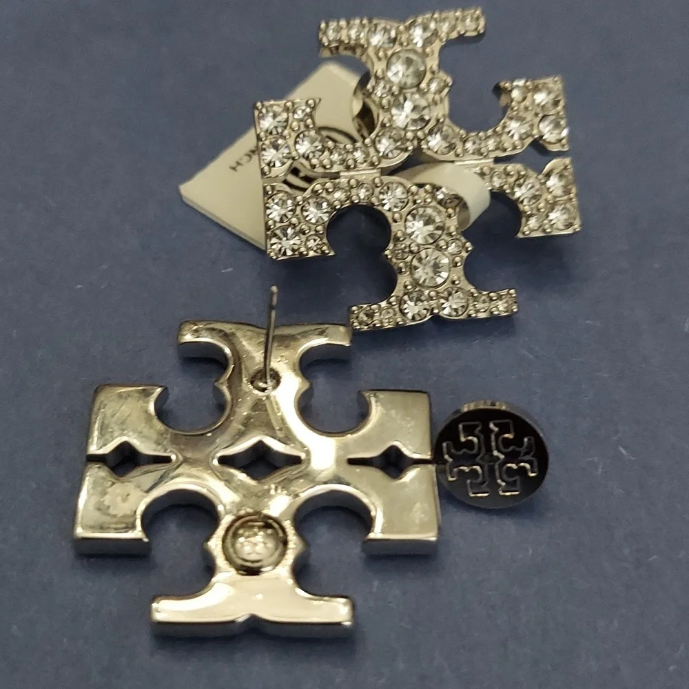 Tory Burch Pave Classic Stud Earrings - Picture 5 of 6